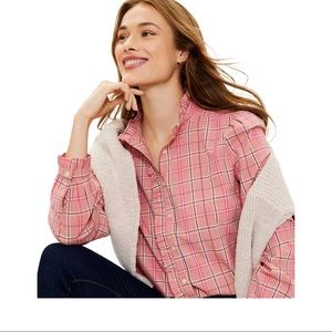 Plaid Ruffle Shirt - Pink